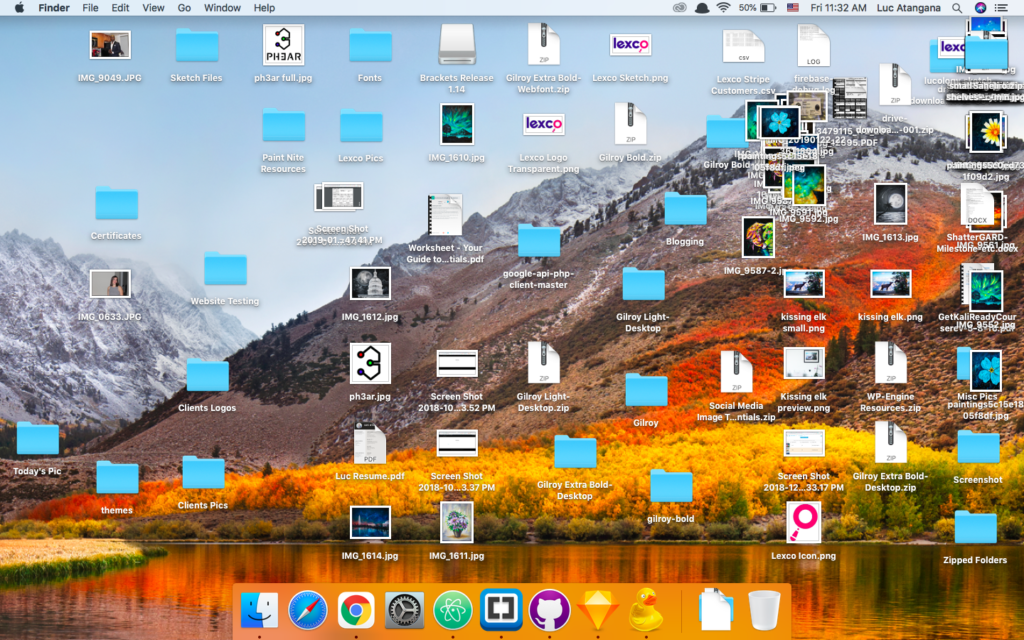 This is a screenshot of the homescreen of my laptop. The screenshot shows multiple folders. I used the analogy of folders to try to answer the question: 'what is a website'.